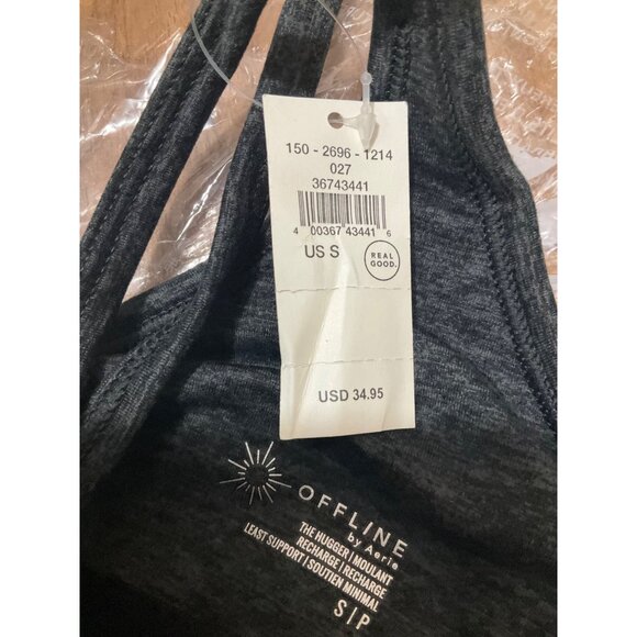 NWT Offline By Aerie The Hugger Longline Racerback Charcoal Sports Bra   Size Sm - Picture 7 of 12